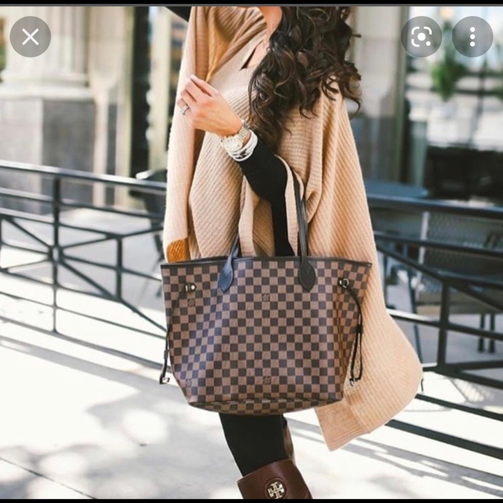New Louis Vuitton Neverfull MM Damier Ebene Pouch
